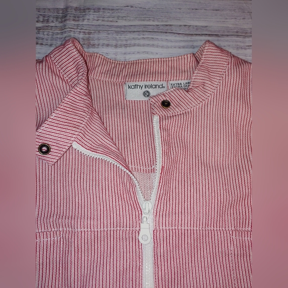 Vintage Kathy Ireland Striped Moto Jacket, XL - Picture 3 of 7